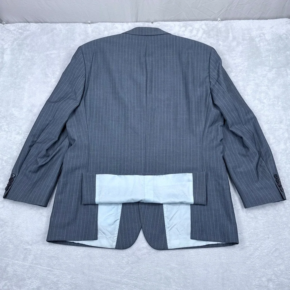 Hugo Boss Pasolini/Movie Wool Mohair Blazer Mens‎ 44S Gray Pinstripe Suit Jacket